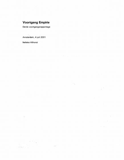 Voortgang Empirie – Voortgang Empirie