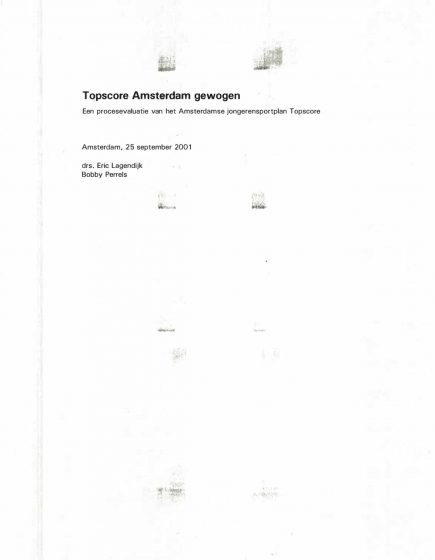 Topscore Amsterdam gewogen – Topscore Amsterdam gewogen