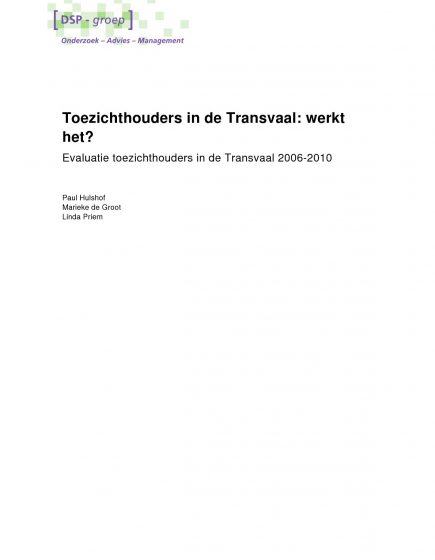 Evaluatie toezichthouders Transvaalbuurt Amsterdam Oost – Evaluatie toezichthouders Transvaalbuurt Amsterdam Oost