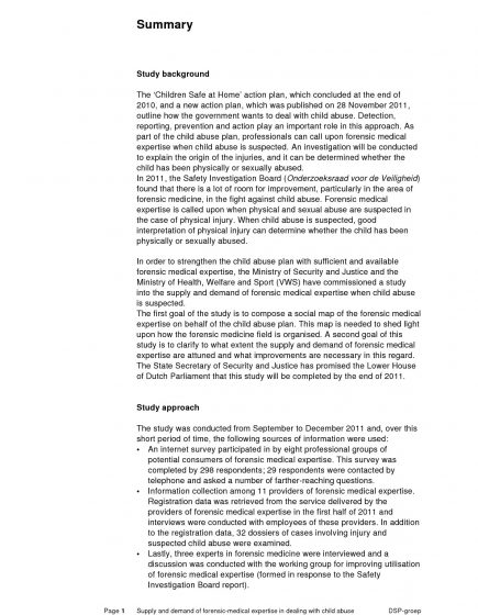 Engelse samenvatting Forensisch medische expertise kindermishandeling