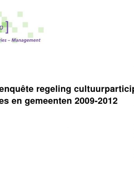 Cultuurparticipatie 2009-2012 – Uitkomsten digitale enquête 2009