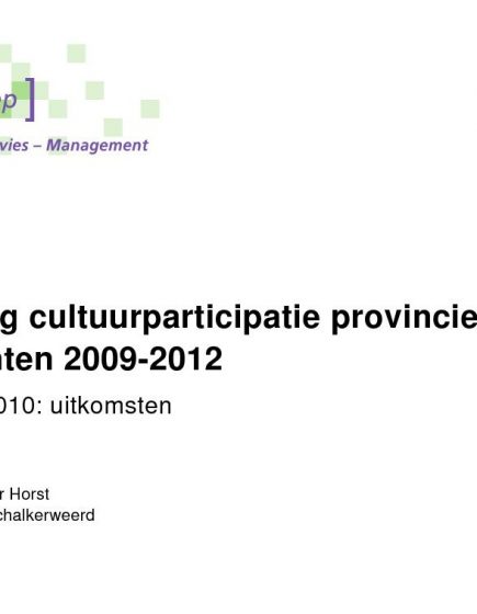 Cultuurparticipatie 2009-2012 – Uitkomsten digitale enquête 2010