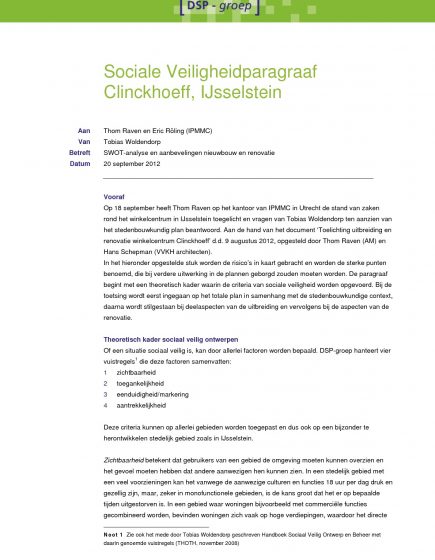 Sociale veiligheid Clinckhoeff IJsselstein