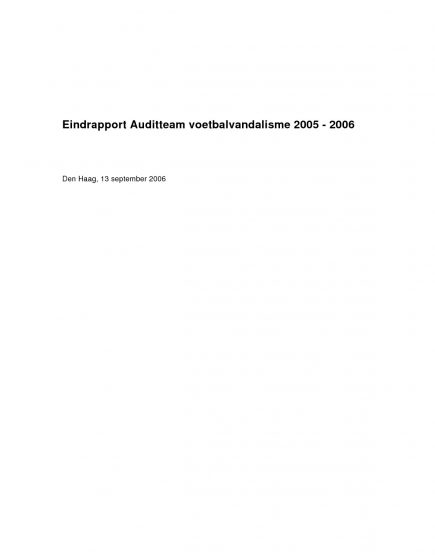Eindrapport Auditteam voetbalvandalisme 2005-2006