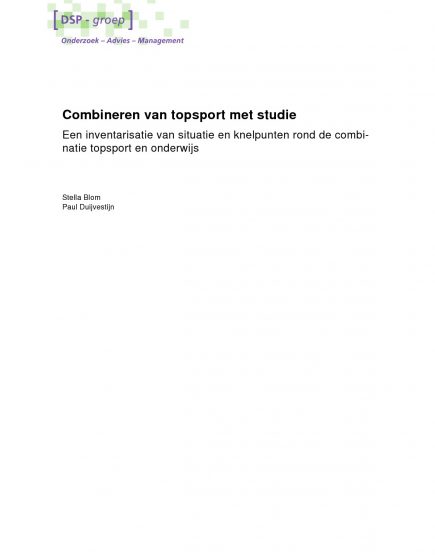 Combineren van topsport met studie – Combineren van topsport met studie