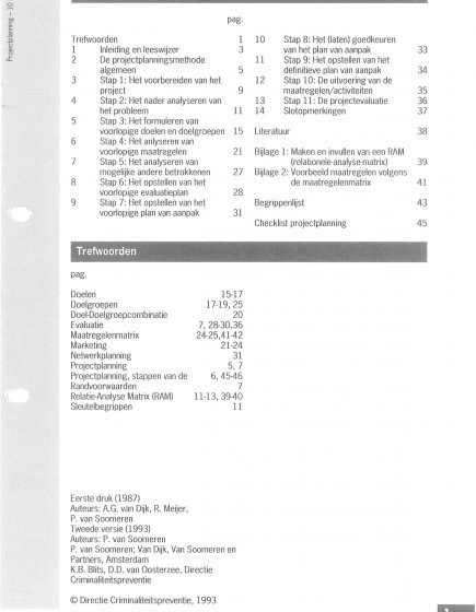 Projectplanning (vierde algemene hoofdstuk in het Basisboek Criminaliteitspreventie 2e druk) – Projectplanning (vierde algemene hoofdstuk in het Basisboek Criminaliteitspreventie 2e druk)