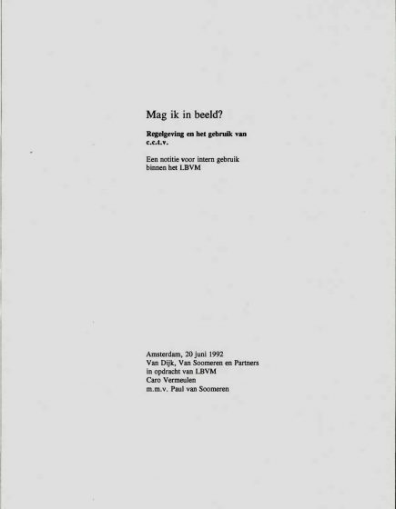 Mag ik in beeld?, Regelgeving en het gebruik van c.c.t.v. – Mag ik in beeld?, Regelgeving en het gebruik van c.c.t.v.