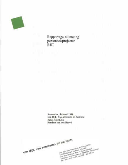 Rapportage nulmeting personeelsprojecten RET – Rapportage nulmeting personeelsprojecten RET