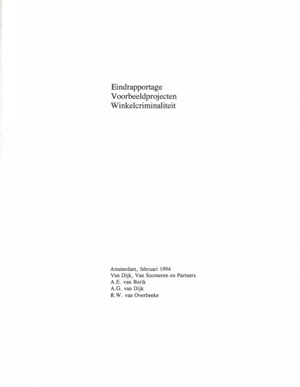 Eindrapportage Voorbeeldprojecten Winkelcriminaliteit – Eindrapportage Voorbeeldprojecten Winkelcriminaliteit