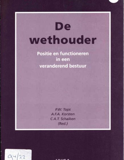 `De Wethouder en sociale vernieuwing o.g.’ – `De Wethouder en sociale vernieuwing o.g.’