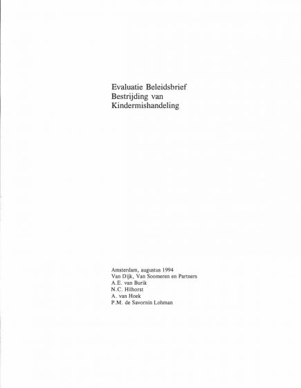 Evaluatie beleidsbrief bestrijding van kindermishandeling – Evaluatie beleidsbrief bestrijding van kindermishandeling