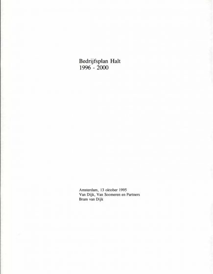 Bedrijfsplan Halt 1996 2000 – Bedrijfsplan Halt 1996 2000