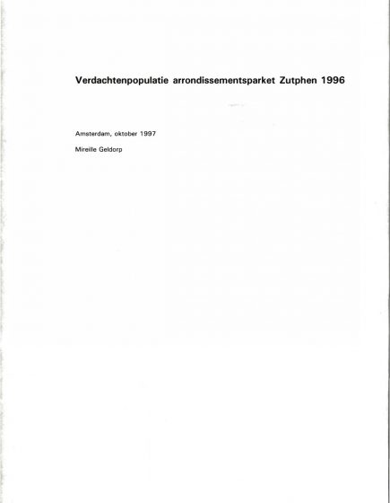 Verdachtenpopulatie arrondissementsparket Zutphen 1996 – Verdachtenpopulatie arrondissementsparket Zutphen 1996