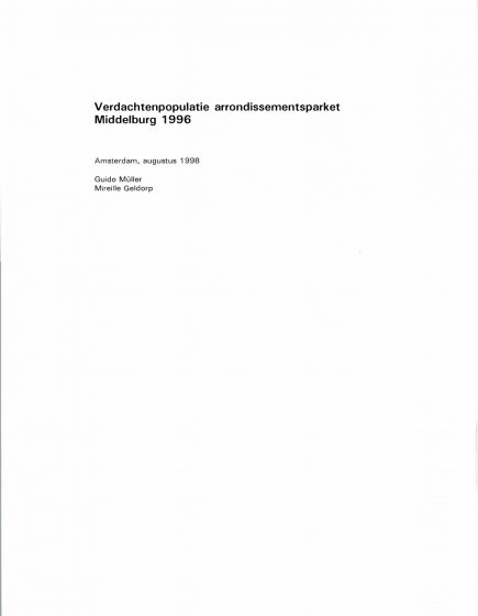 Verdachtenpopulatie arrondissementsparket Middelburg 1996. – Verdachtenpopulatie arrondissementsparket Middelburg 1996.