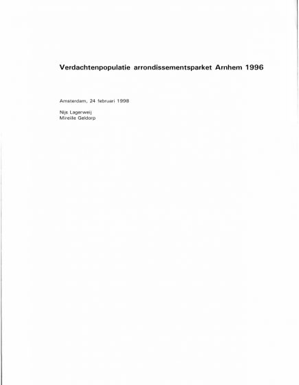 Verdachtenpopulatie arrondissementsparket Arnhem 1996 – Verdachtenpopulatie arrondissementsparket Arnhem 1996