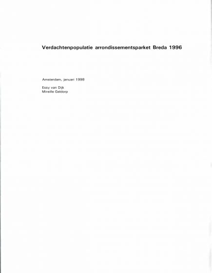 Verdachtenpopulatie arronidissementsparket Breda 1996. – Verdachtenpopulatie arronidissementsparket Breda 1996.