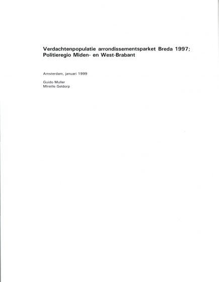 Verdachtenpopulatie arrondissementsparket Breda 1997; Politieregio Midden- en West-Brabant – Verdachtenpopulatie arrondissementsparket Breda 1997; Politieregio Midden- en West-Brabant