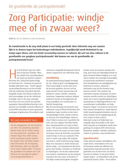 Zorg Participatie: windje mee of in zwaar weer?