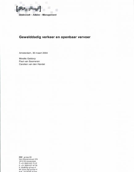 Gewelddadig verkeer en openbaar vervoer – Gewelddadig verkeer en openbaar vervoer