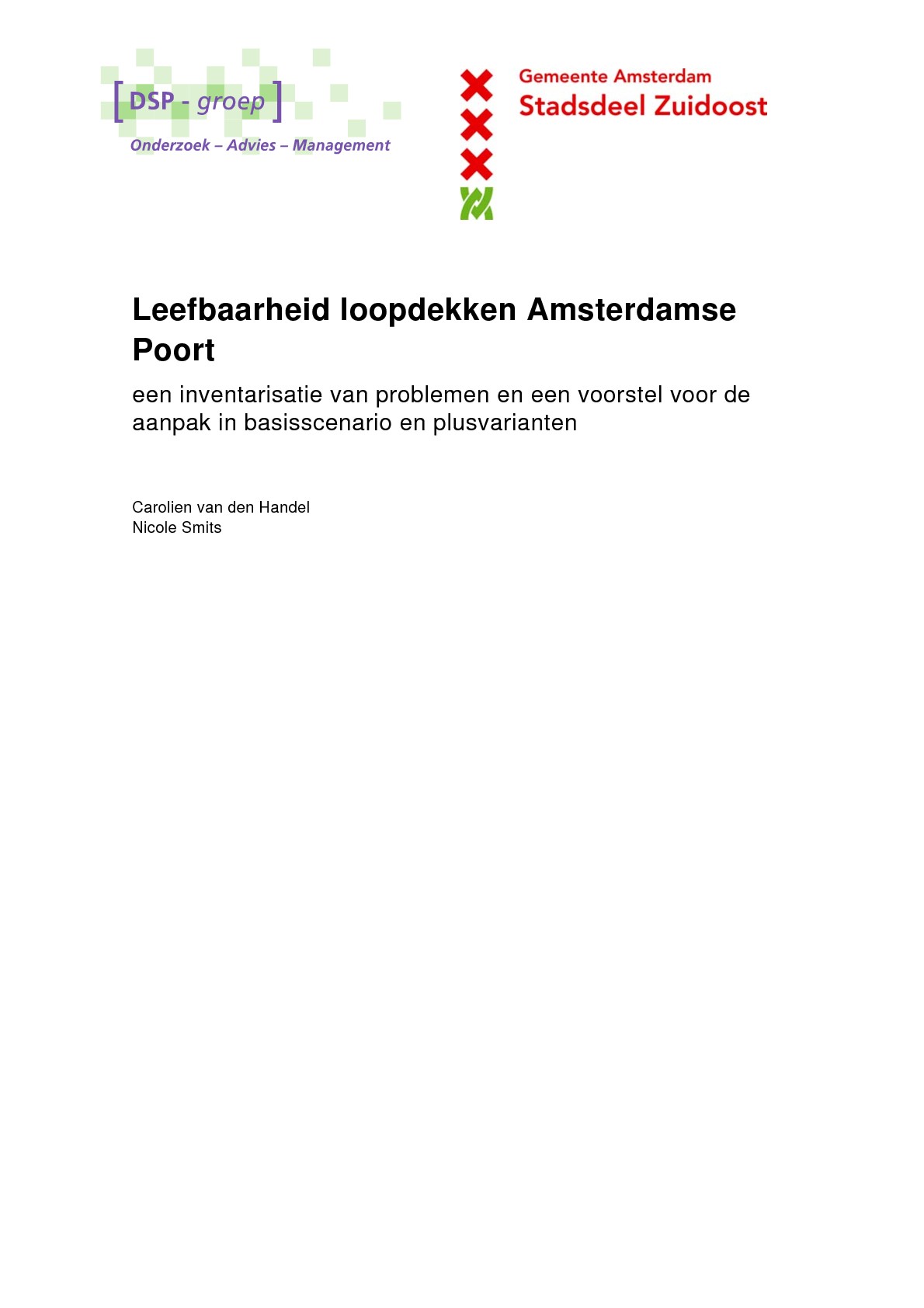 Leefbaarheid loopdekken Amsterdamse Poort