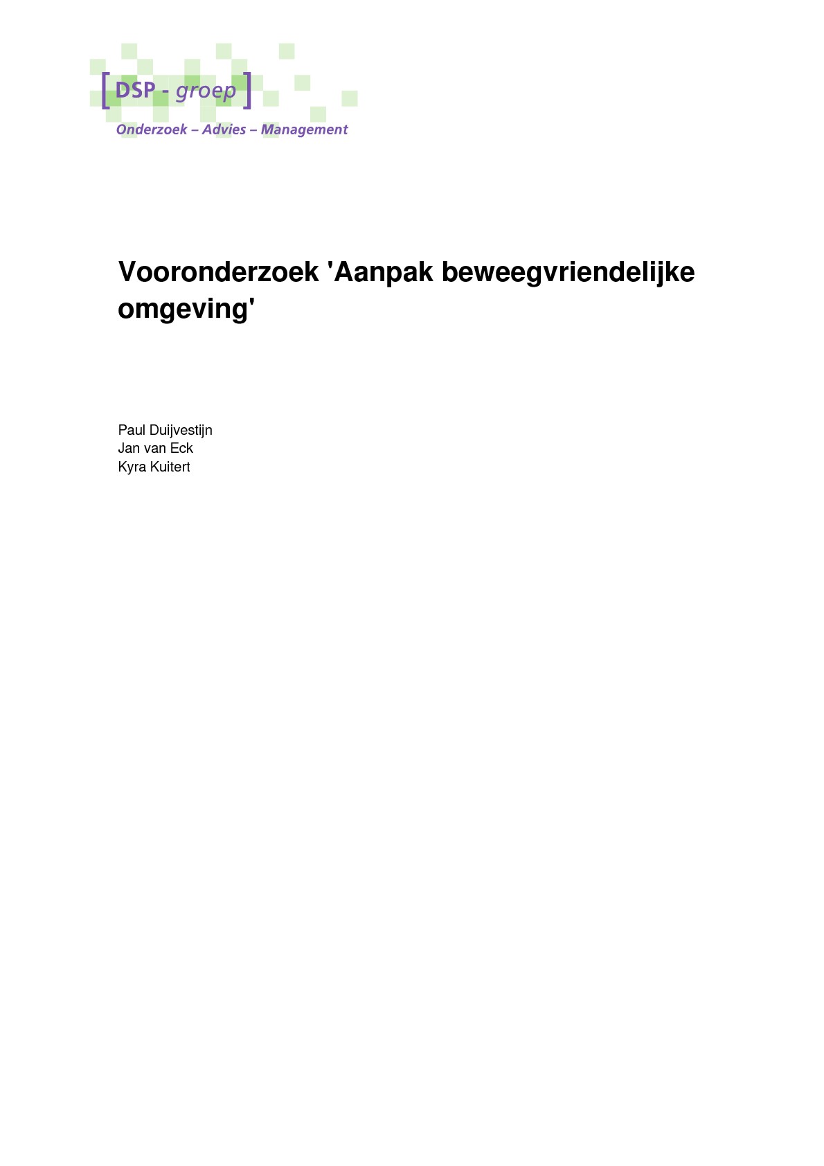 Onderzoek ‘beweegvriendelijke’ omgeving