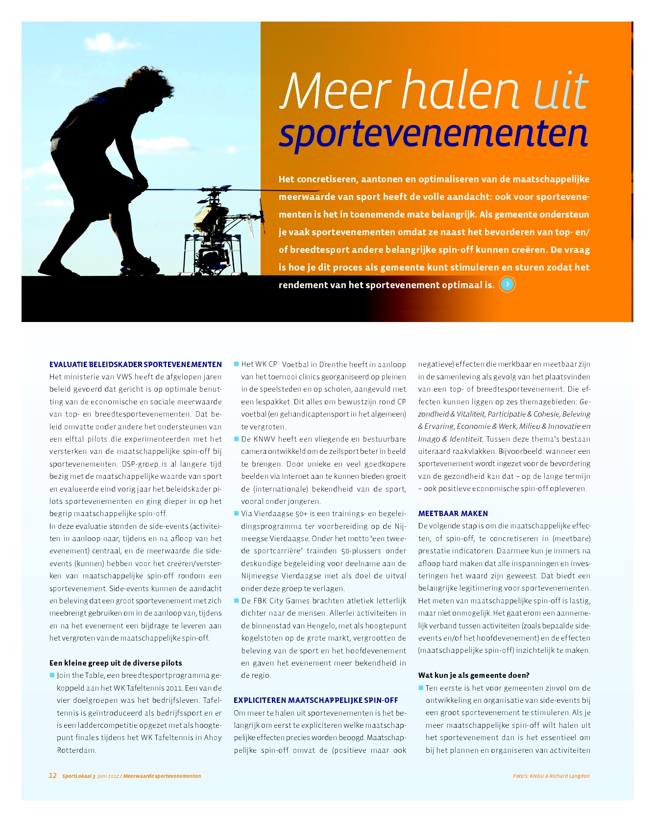 Meer halen uit sportevenementen – Artikel in SportLokaal