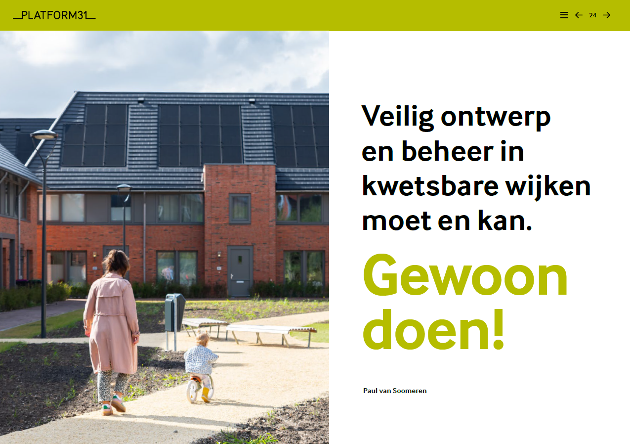 Veilig ontwerp en beheer in kwetsbare wijken