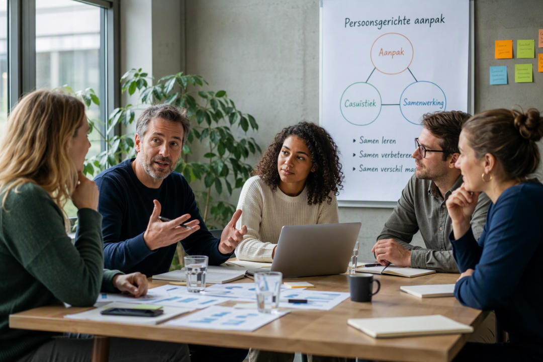 persoonsgerichte aanpak - foto van mensen aan vergadertafel